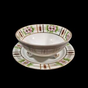 Vintage Nippon Condiment Mayo Set Bowl Saucer Under Plate Replacement No Spoon